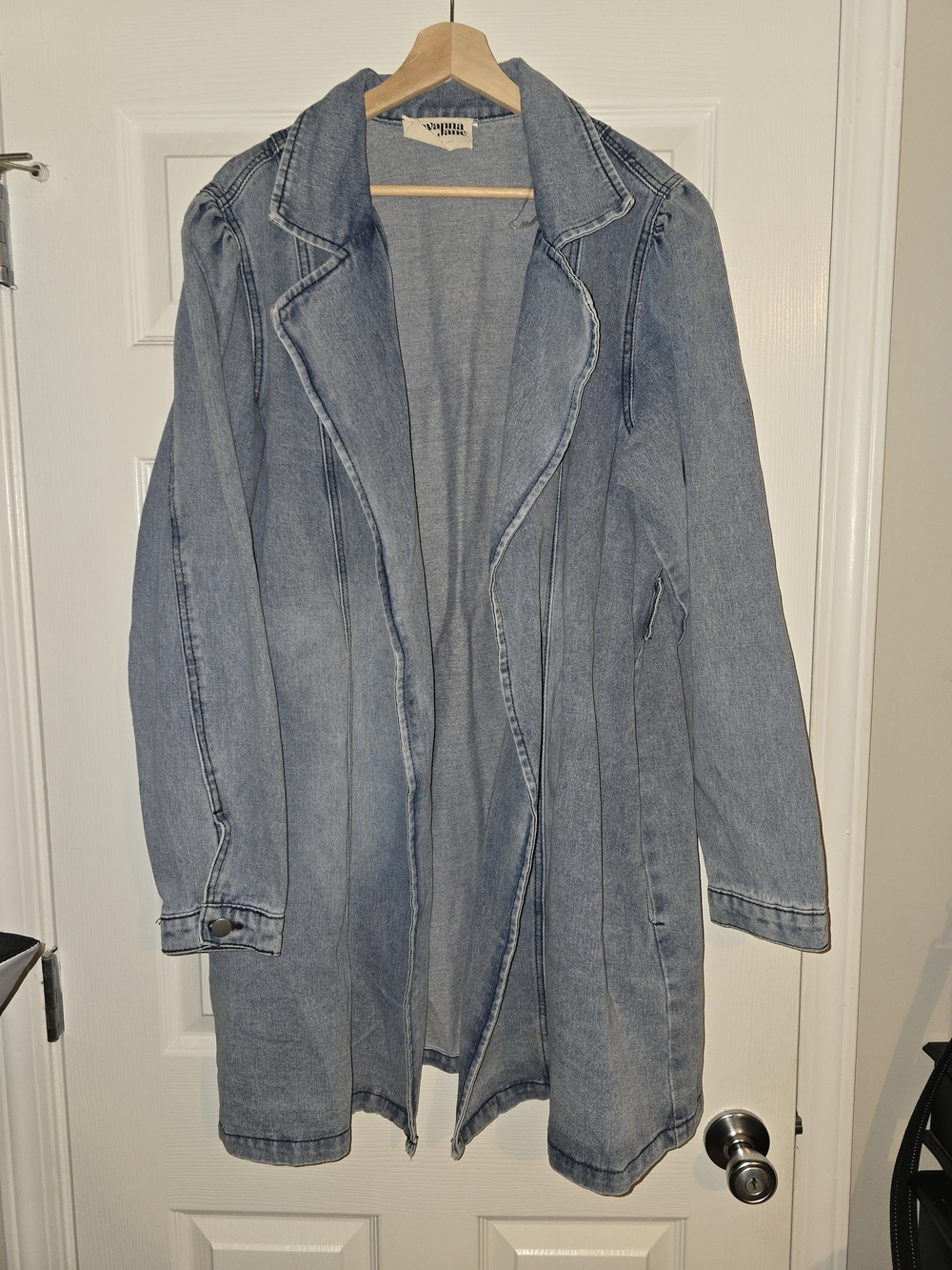 Savanna Jane Blue Denim Trench Coat - Women Size 1x